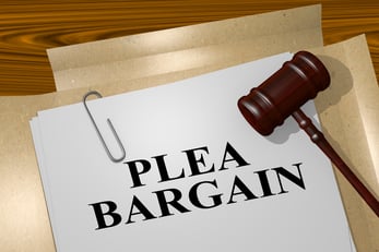 Plea Bargain folder and gavel